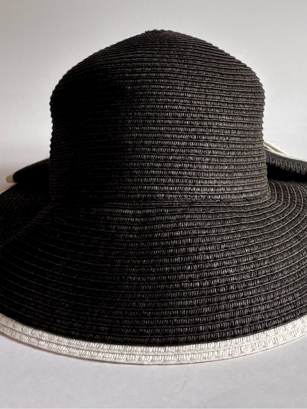 Mr Buho Beach 100% Paper Straw Floppy Black & White Sunhat